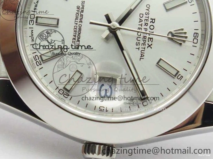 MiroTime 1218 HighQuality DateJust 41mm 126300 SS Noob 1:1 Best Edition Silver Dial Stick Markers On SS Bracelet A 3597